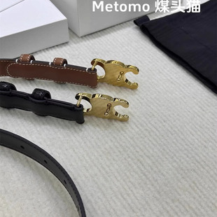 巨好看！经典复古做旧扣头真皮时尚女士凯旋门皮带腰带腰封