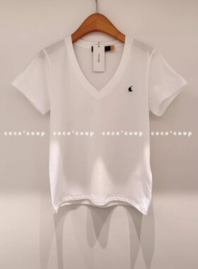 挖到宝了！招牌款！神仙小T！新品26ss刺绣V领宽松T恤短袖女士