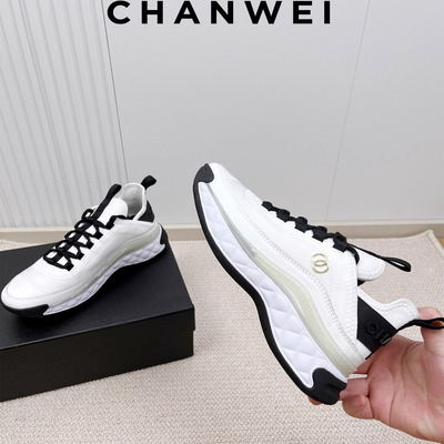 厚底黑白熊猫休闲运动鞋女4cm