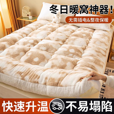 温暖整个冬天不再冷加厚兔绒床垫