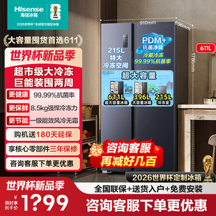 海信对双开门电冰箱大容量611L风冷无霜一级能效家用以旧换新642