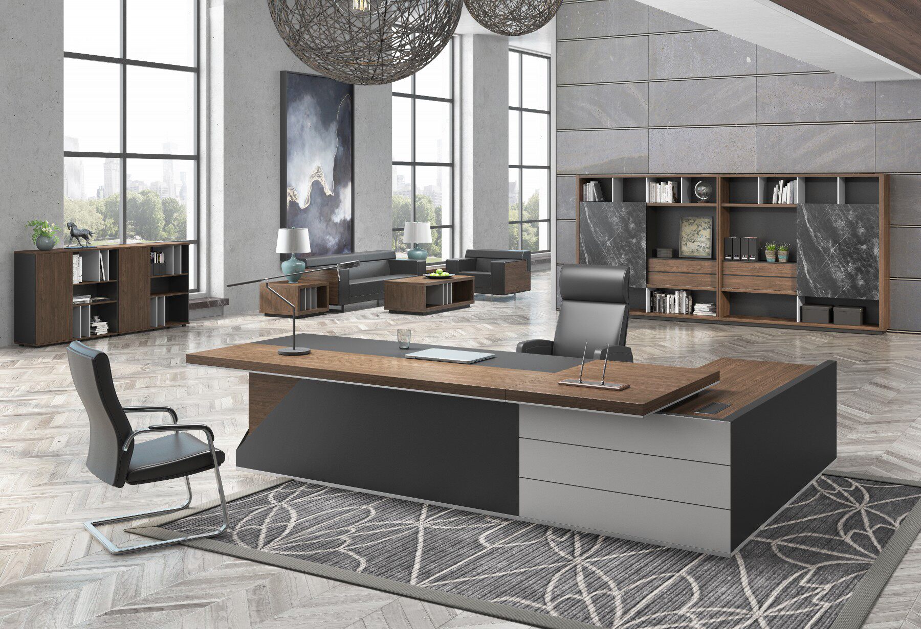 格诺瓦高端办公桌简约现代老板经理桌总裁桌办公家具大班台主管桌