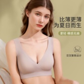 交叉式 薄款 产后喂奶舒适睡眠文胸胸罩 夏季 孕妇无痕哺乳内衣背心式