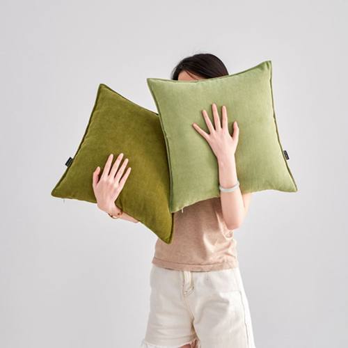 纯色雪尼尔人字纹抱枕长方形靠枕