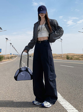 美式咖色工装裤女2025新款