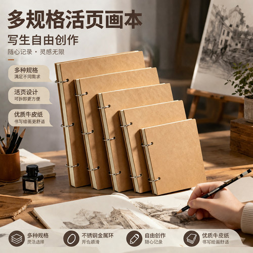 互信加厚110g可拆活页绘画本