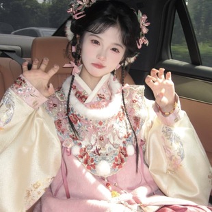 新款远山乔【飞马耀岁】明制汉服套装拜年服比甲马面加厚冬季秋冬