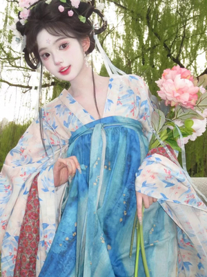 汉服女齐胸大袖襦破裙春夏款