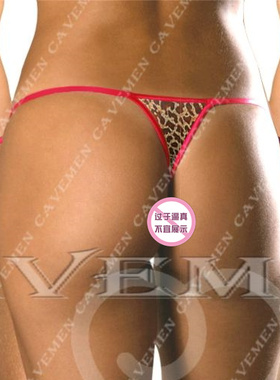 超低腰性感痴女丁字裤提臀无痕透气露出内裤 欧美豹纹迷你紧身T裤