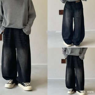 80373乔家牛仔裤老爹裤童装早春款男女童休闲裤长裤中大童