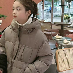 69232乔家短款带帽面包服羽绒服童装冬款男女童保暖服装中大童