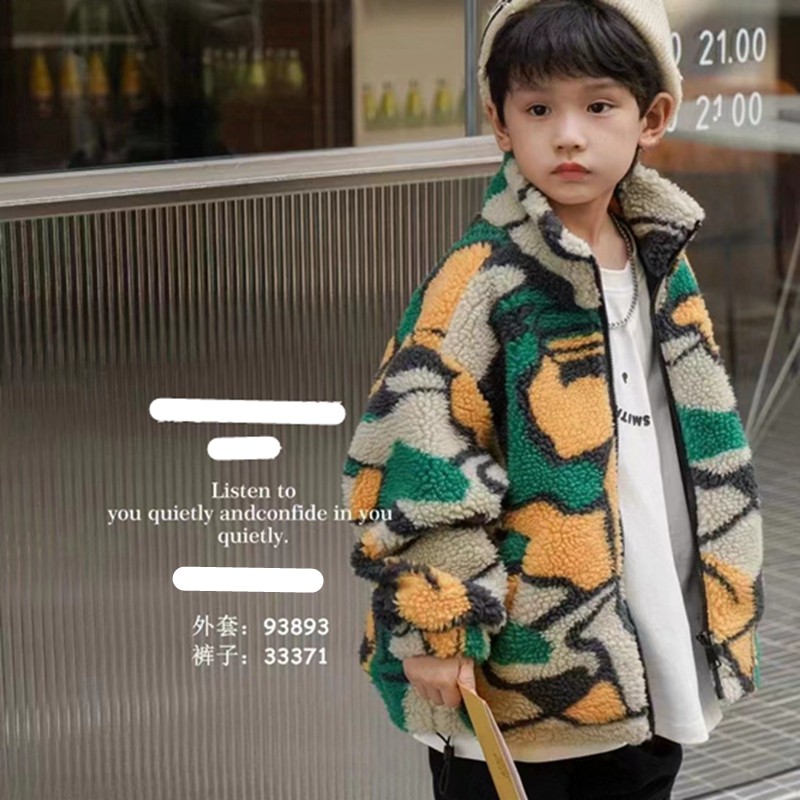93893木家毛毛外套童装秋冬普通外套