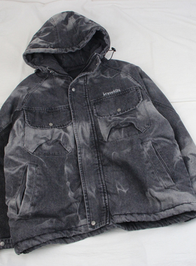 99129带帽牛仔衣棉衣童装冬款男女童迷彩棉袄大童瑕疵