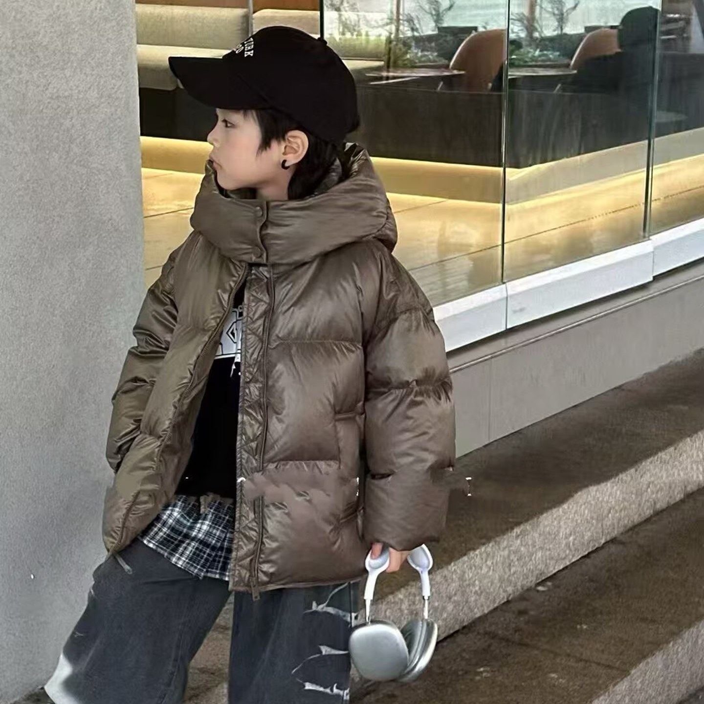 88005带帽羽绒服面包服童装冬款男女童保暖服装中大童