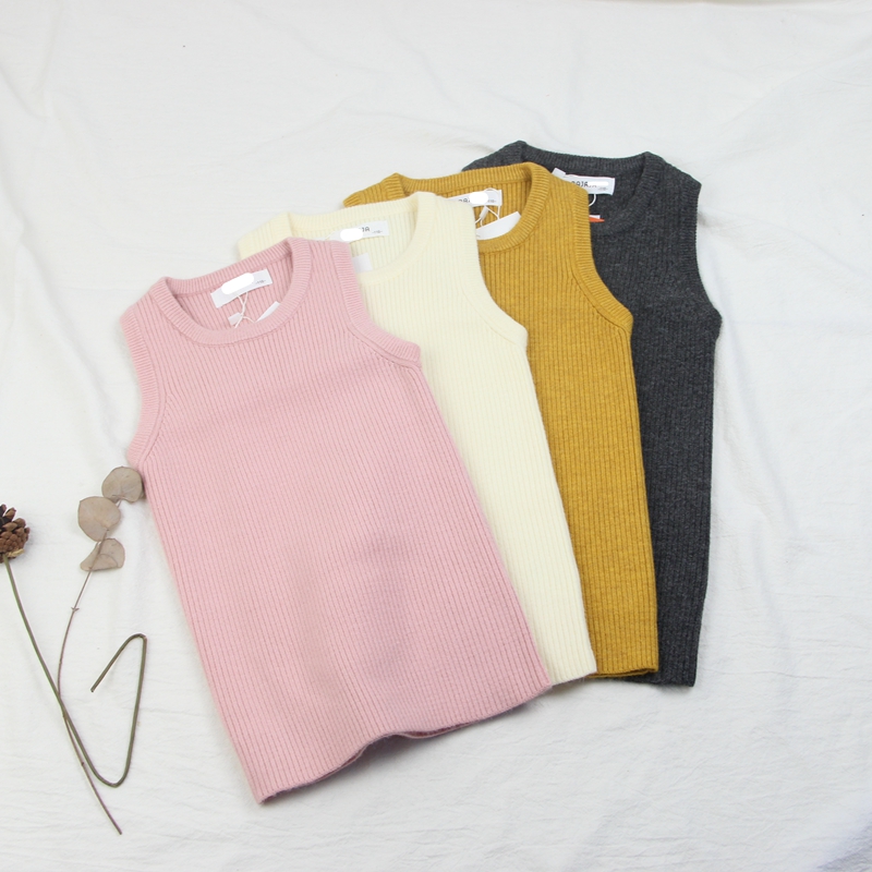 15019木家毛衣背心马甲童装秋冬款男女童纯色针织衫马夹中大童