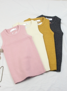 15019木家毛衣背心马甲童装秋冬款男女童纯色针织衫马夹中大童