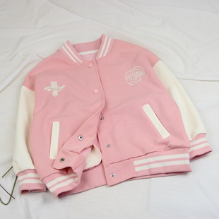 23239迪家棒球衣童装秋款女童拼色外套中大童