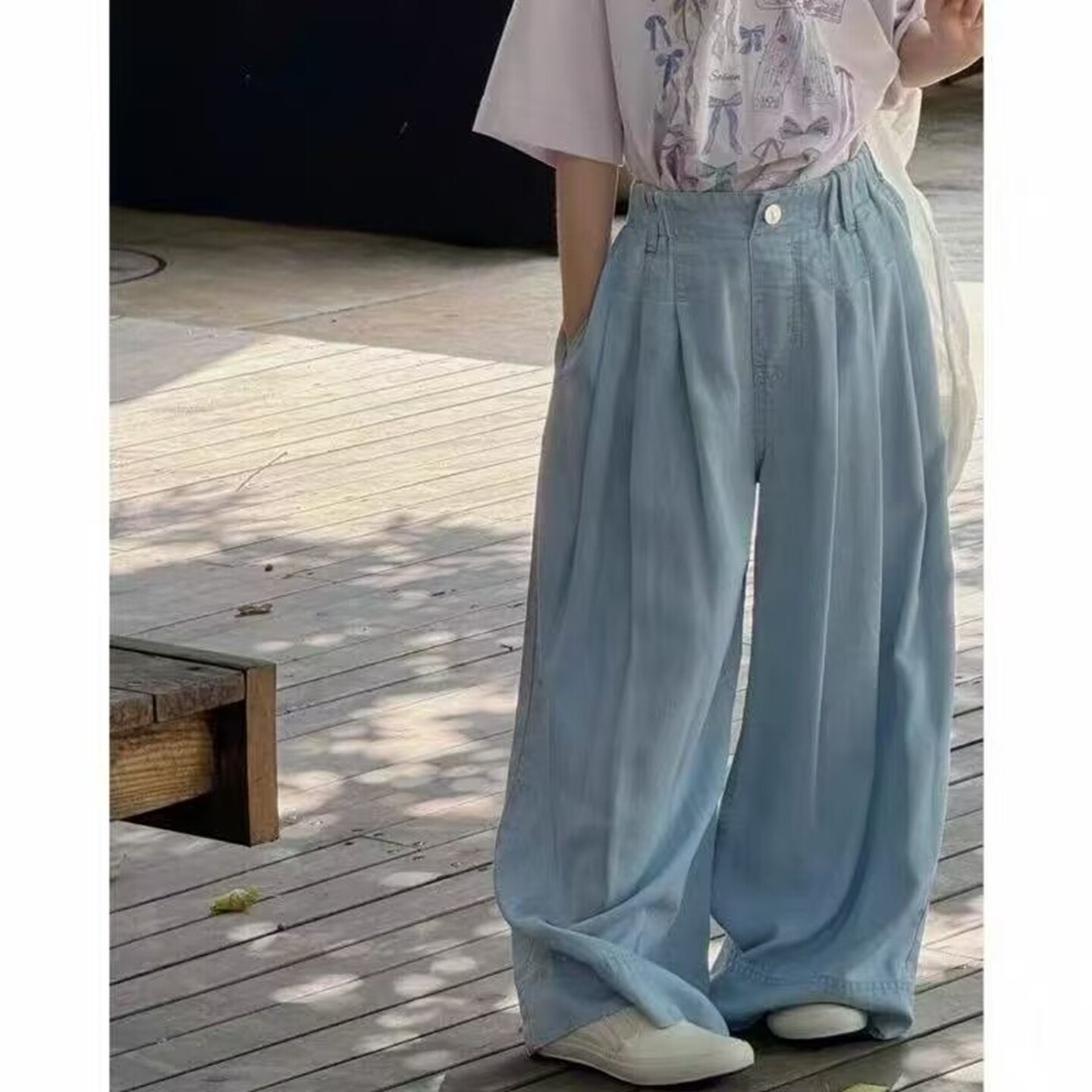 2605软牛仔裤童装夏款男女童宽松弹力休闲裤长裤中大童图片