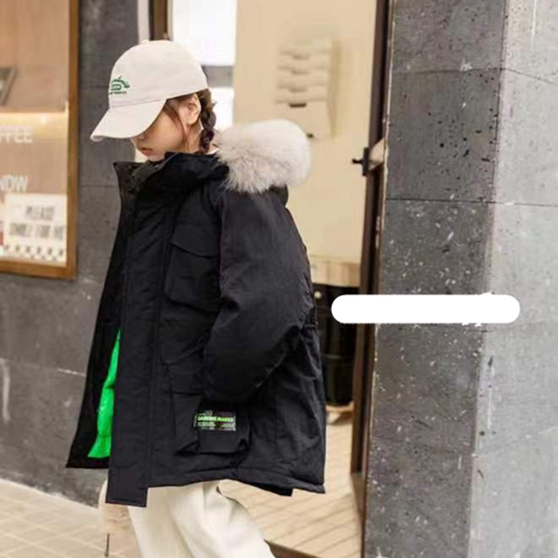 1707牛家真毛领羽绒服派克服童装冬款男女童保暖服装中童