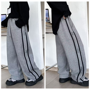 长裤 9920青少年一体绒高克重加厚针织裤 男女童加绒休闲裤 冬款 童装