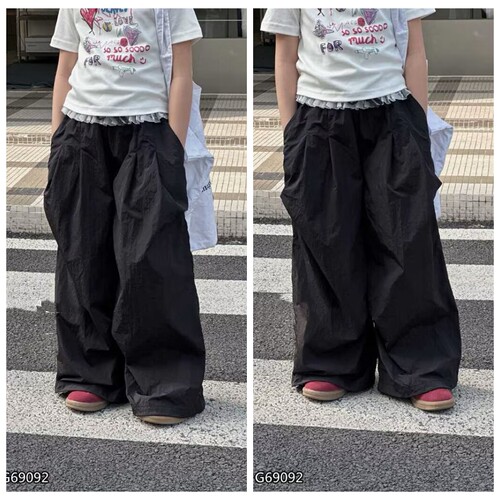69026牛家工装裤阔腿裤童装夏款女童花边薄款休闲裤长裤中大童