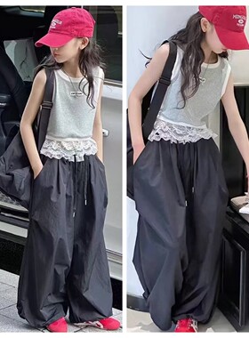 9308童家花边背心童装夏款女童无袖上衣中大童