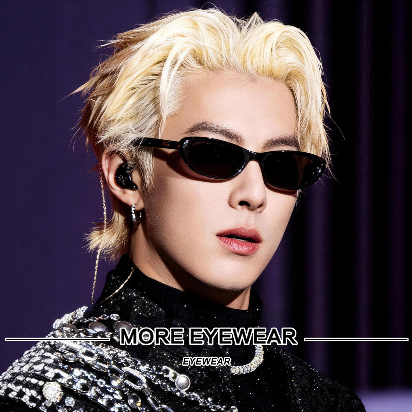 王鹤棣演唱会同款GM墨镜男MADLENNE黑色猫眼窄框肯豆风太阳眼镜女