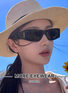 2025新款墨镜女M140黑色猫眼高级感欧美风复古宽腿板材太阳眼镜男