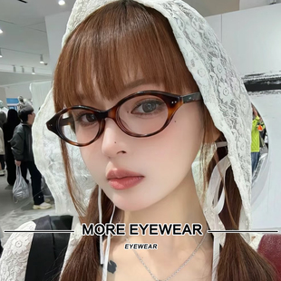 唐嫣同款 复古玳瑁色小框板材素颜镜配度数 GM书呆子眼镜架女MM111