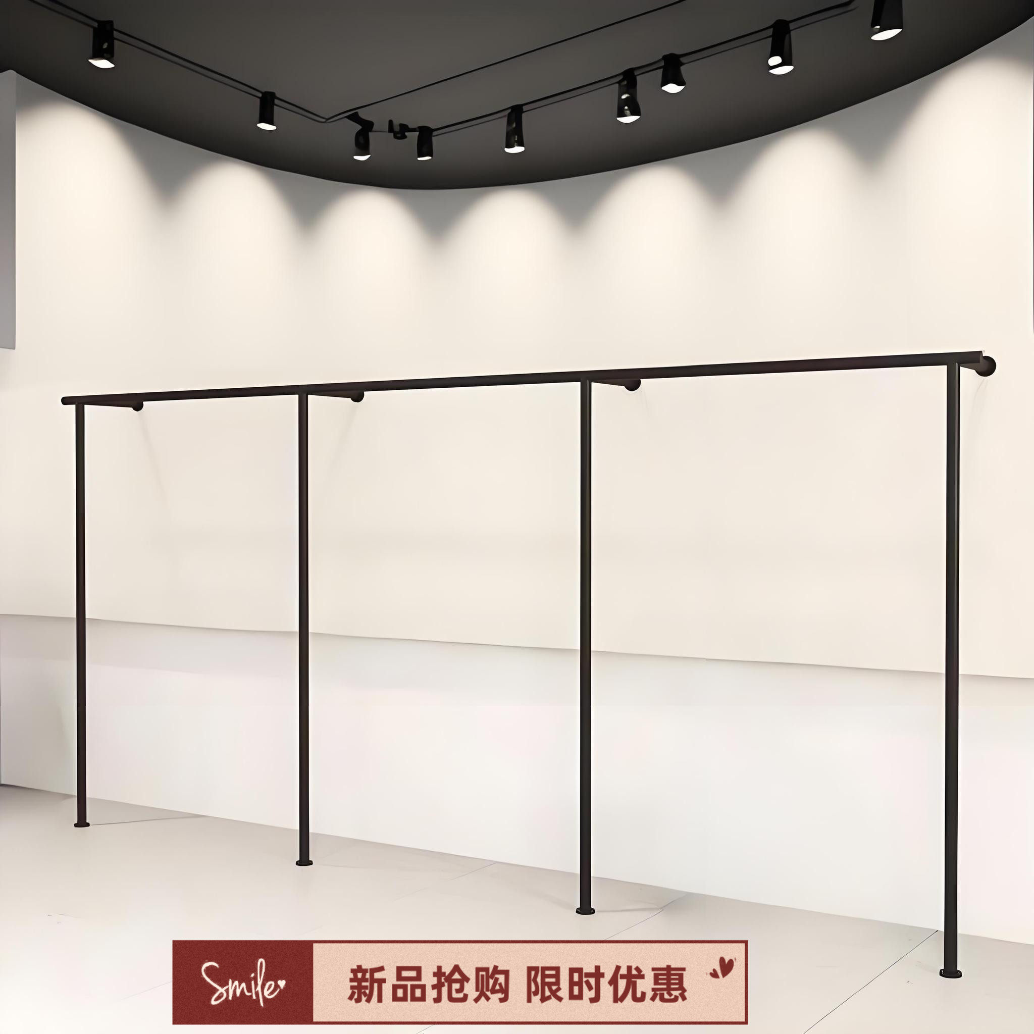 服装店展示架上墙架陈列架烤漆哑黑色落地架服装店男女童装店货架