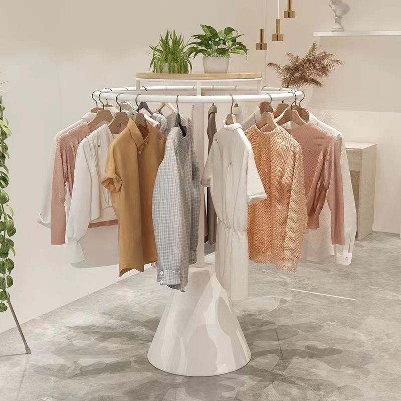 圆形落地式中岛挂衣架服装