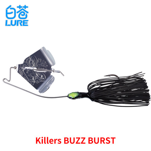 日本Killers BUZZ BURST 10g噪音水面拖拉机旋转复合亮片黑坑鲈鱼