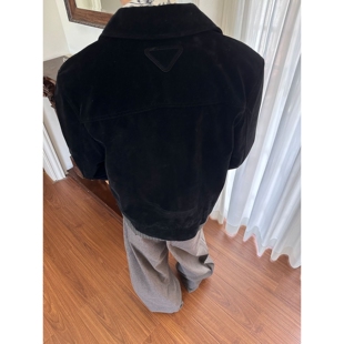 仿牛反绒复古外套琥珀流光翻领麂皮感25秋冬正肩老钱夹克男女QW86