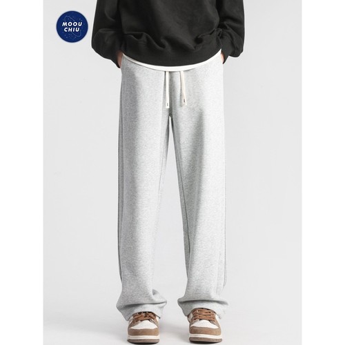 潮牌美式运动宽松直筒卫裤男士情侣垂感条纹阔腿休闲裤QW75