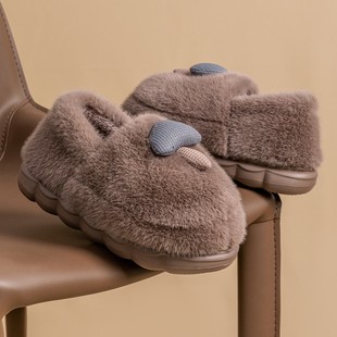 家居室内保暖情侣毛绒拖鞋 踩屎感棉拖鞋 2025新款 秋冬季 女XC09 男款