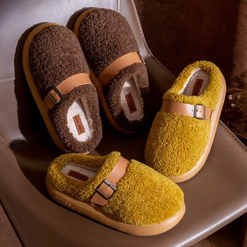 时尚棉拖鞋女保暖防滑软底舒适静音情侣冬季居家室内棉拖鞋男xc35