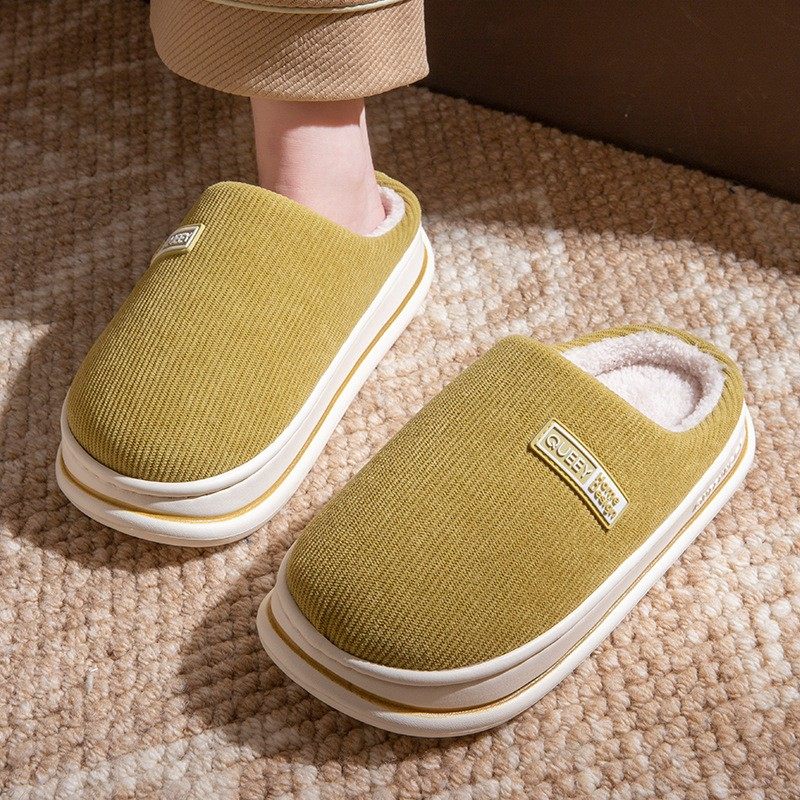 毛绒棉拖鞋秋冬季女士家居保暖厚底防滑2025新款家用情侣踩屎xc75