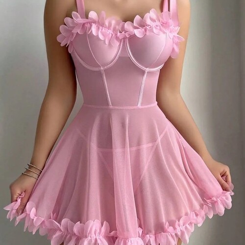 Cute petal lace up big skirt fairy style suspender skirt sex