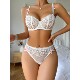 white thin sexy set bowknot lace women Ultra bra with unde
