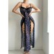 and Strapless Leopard Sexy Floral Print with Mesh Dress Lace