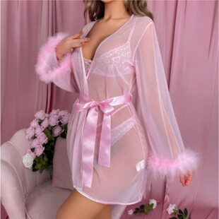 Christmas outfit lace see through uniform jacket bra lingeri