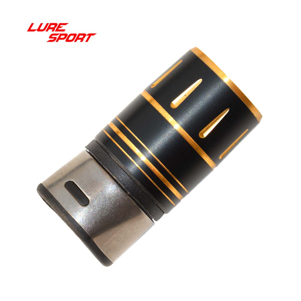 波腾黑金/银红双色铝前帽16号轮座长帽铝帽路亚竿配件鱼竿DIY配件