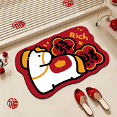 马年新款 浴室地垫软硅藻泥卫生间吸水速干垫浴室门口防滑垫喜庆