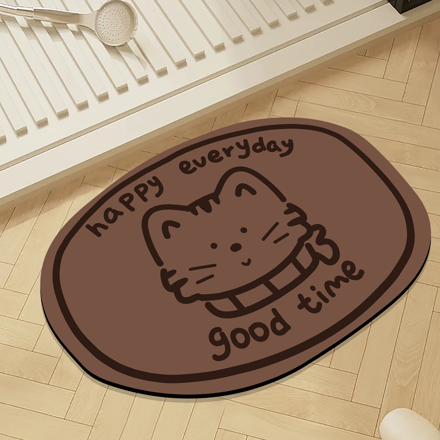 可爱线条动物软硅藻泥浴室地垫