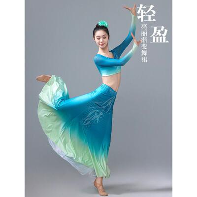 傣族舞蹈服装女成人新款孔雀独舞半身练习鱼尾裙子艺考剧目演出服
