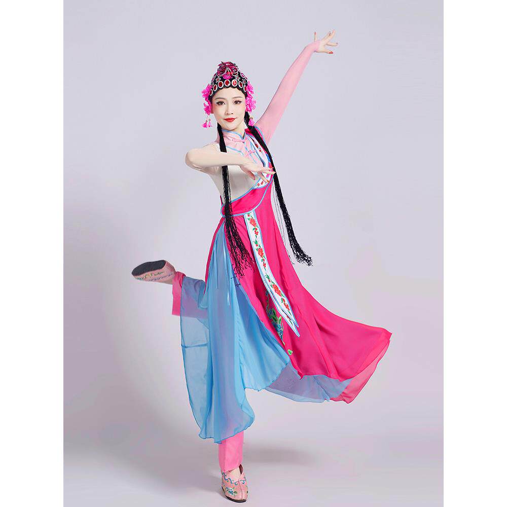 俏花旦舞蹈演出服京剧戏曲服装古典艺道赤伶舞蹈服秧歌舞打鼓戏服图片