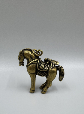 迷你马上赢小摆件黄铜招财