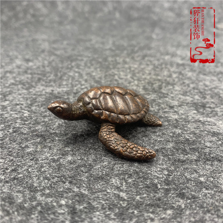 实心纯铜手把件长寿龟金属工艺品