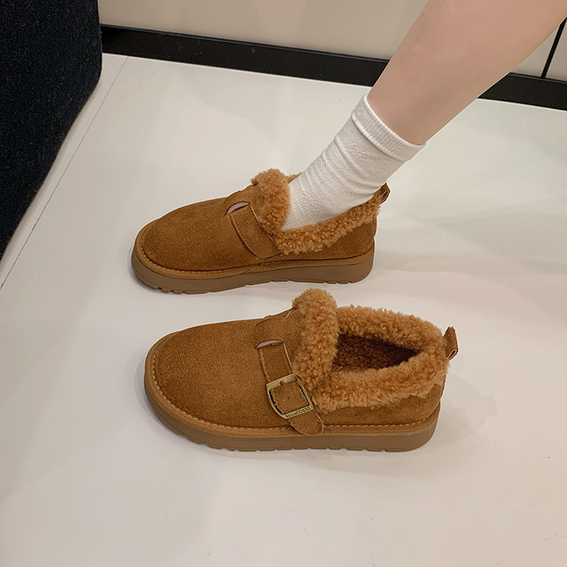 勃肯鞋女冬外穿2025年新款博肯厚底防滑东北雪地靴加绒毛毛棉鞋子