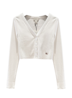 CK Jeans国内代购2025年秋冬新款女士时尚辣妹V领针织开衫47C204G